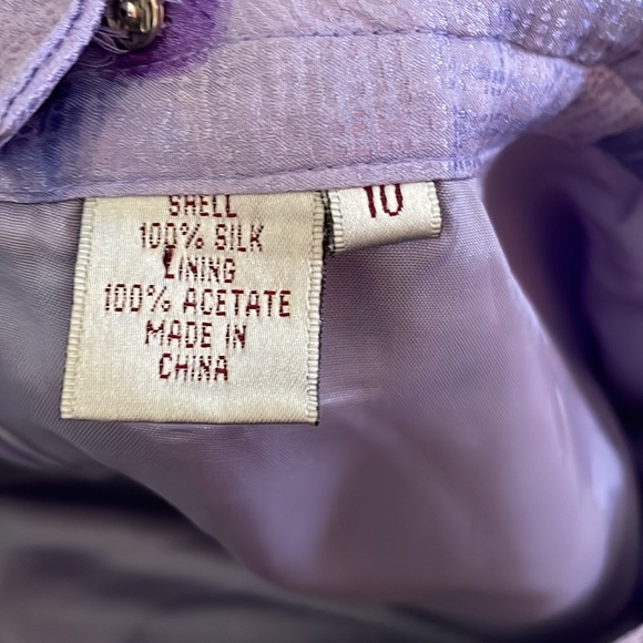 VTG Purple Silk Floral Mini Skirt size Medium - Picture 9 of 9